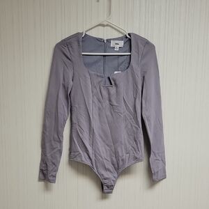 Olia Long Sleeve Bodysuit grey Medium New casual business school neutral